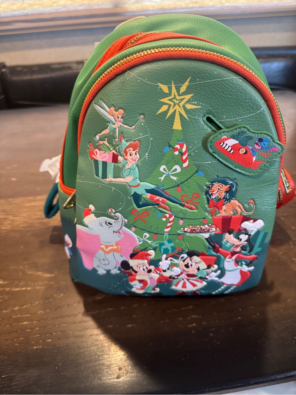Disney Green Mini Holiday Character Backpack with Red Trim